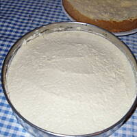 Biszkopt z kremem galaretką i owocami