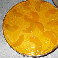 Biszkopt z kremem galaretką i owocami