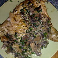 Udka duszone w ziołach z pieczarkami na ostro