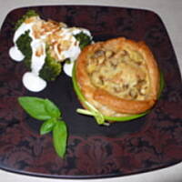 Schab w sakiewce z ciasta francuskiego