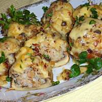 Zapiekane faszerowane pieczarki