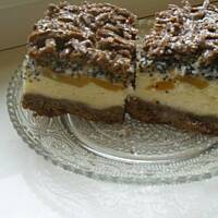 Ciasto kakaowo serowe z pianką makową