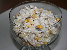 Fot. kasiul_a, Sałatka z kurczaka na słodko z smażonymi pieczarkami kasiuli