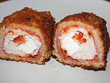 Fot. kasiul_a, Drobiowe roladki z  fetą otulone boczkiem w kukurydzianej  panierce kasiuli