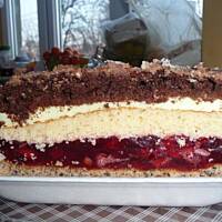 Placek z galaretka z kompotu z wiśni