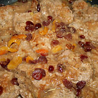 Wieprzowe medaliony w sosie żurawinowym