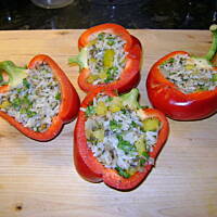 pieczony indyk i papryka nadziewana