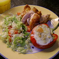 pieczony indyk i papryka nadziewana