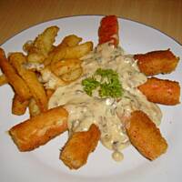 Paluszki krabowe z sosem pieczarkowym PYSZNE!