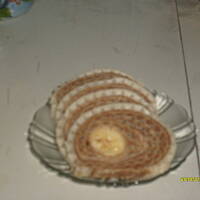 Rolada waflowa z bananem