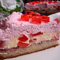 Ciasto z kremem karpatkowym i galaretką