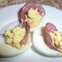 Jaja nadziewane szynką