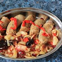 Biała kiełbasa zapiekana