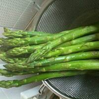 Szparagii zapiekane pod beszamelem z kurkami