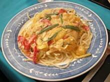 Fot. ameliagotuje, Spaghetti z kurczakiem w sosie pomarańczowym brandy