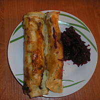 naleśniki z pieczarkami i oliwkami