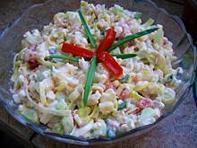 Fot. niebieska-różyczka, Sałatka z porem i serkiem granulowanym