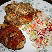 Ziemniaki Pieczone w Boczku z Morską Solą, Rozmarynem i Papryką