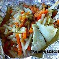 Sola z warzywami zapiekana w folii