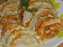 Fot. niebieska różyczka, Pierogi z boczniakami i mięsem