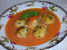 Fot. niebieska różyczka, Kuleczki ryżowe z zupą pomidorową