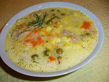 Fot. niebieska różyczka, Zupa jarzynowa zarzucona zacierkami