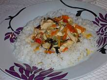 Fot. niebieska różyczka, Szybki kurczak z ryżem z parowaru