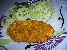 Fot. niebieska różyczka, Pierś z kurczaka w panierce corn flakes