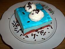 Fot. niebieska różyczka, Deser mleczko Smerfetki