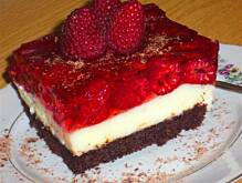 Fot. niebieska różyczka, Ciasto z budyniem i malinami pycha