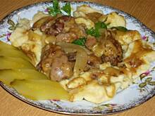 Fot. niebieska różyczka, Kluski kładzione z wątróbką