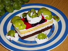 Fot. niebieska różyczka, Ciasto Marcinek jagodowo-winogronowy