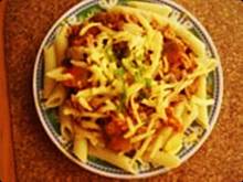 Fot. msewka, Penne z sosem mięsno-warzywnym.
