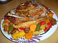 Fot. niebieska różyczka, Żeberko obiadowe pieczone z warzywami