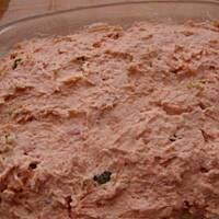 Zapiekanka z musem z łososia.