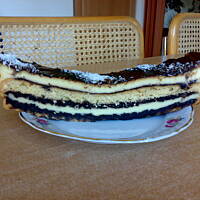 sernik biszkoptowy w paski