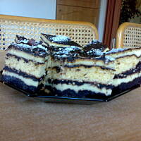 sernik biszkoptowy w paski