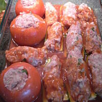 Jarzyny z farszem miesno ryzowym