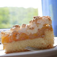 biszkopt z brzoskwiniami i kokosem