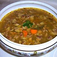 Flaczki z żołądków drobiowych z mięsem