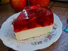 Fot. niebieska-różyczka, Sernik na zimno mocno waniliowy z truskawkami