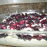 Ciasto puszek z malinami