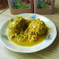 Klopsiki w sosie curry z porem