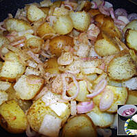 Kurczak w sosie barbecue z sałatką ziemniaczaną na ciepło