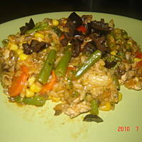 Risotto z grzybami i czarnymi oliwkami