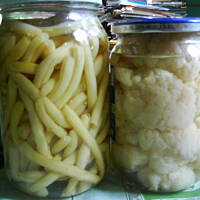 Kalafior/fasola szparagowa w słoikach