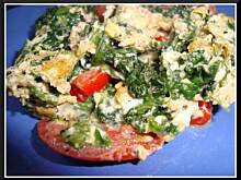 Fot. zosia_samosia, Dietetyczne śniadanie lub kolacja - szpinak z jajkiem i pomidorem