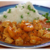 Kurczak w sosie morelowym sensownie przyprawiony