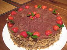 Fot. aniaoogorek, Tort czekoladowy z truskawkami! Pycha!