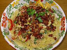 Fot. tineczka, Tagliatelle z sosem z serem gorgonzola i kurczakiem